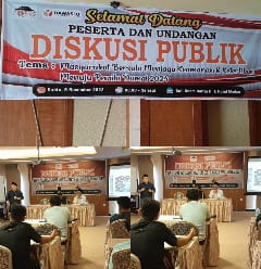 Eka Putra Zakran saat menjadi narasumber pada Diskusi Publik bertajuk, “Mewujudkan Masyarakat Aman dan Tertib Menuju Pemilu Damai 2024, pada Sabtu (5/11/22) di Jl. Juanda Medan.